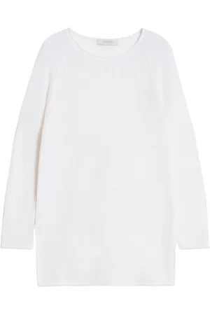 Max Mara Top, Dame, Hvid, XS, Bomuld, Sweater Tunika i Bomuld og Hør