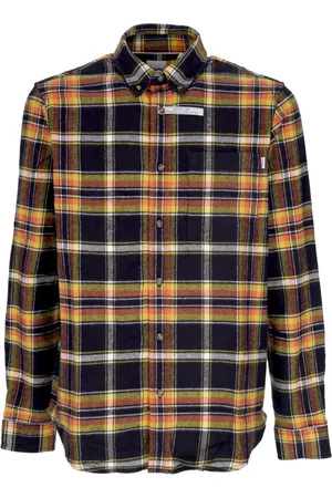 Timberland Skjorte, Herre, Sort, XL, Bomuld, Langærmet flannel skjorte med tern