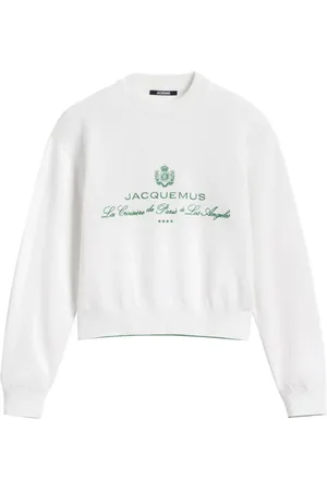 Jacquemus Strik, Dame, Hvid, S, Hvid Crew Neck Sweater Lange Ærmer