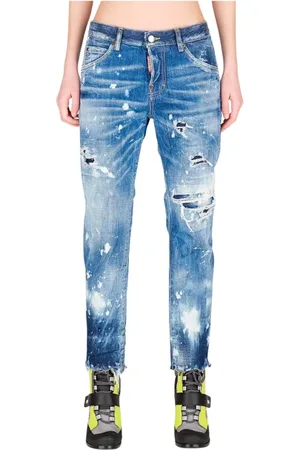 Dsquared2 Jeans, Dame, Blå, 2XS, Bomuld, Cool Girl Straight Jeans