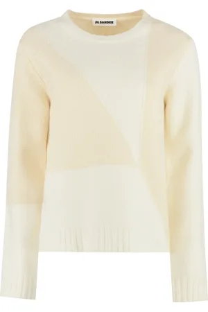 Jil Sander Strik, Dame, , M, Uld, Geometrisk Uldtrøje