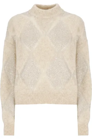 Brunello Cucinelli Strik, Dame, , XL, Uld, Sequin Wool Mohair Sweater