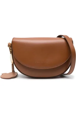 Stella McCartney Taske, Dame, Brun, ONE SIZE, Uld, Frayme Flap-Detail Mini Skuldertaske