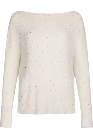 Liu Jo Strik, Dame, Hvid, S, Hvid Sweater Chic Stil