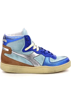 Diadora Sko, Dame, Blå, 37 EU, Læder, Metal Pigskin High Top Sneakers