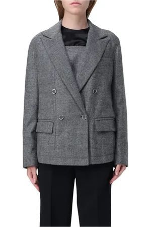 Emporio Armani Jakke, Dame, Grå, XS, Uld, Blazer for et stilfuldt look