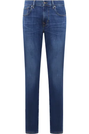 7 for all Mankind Jeans, Herre, Blå, W32, Bomuld, Slimmy Tapered Jeans