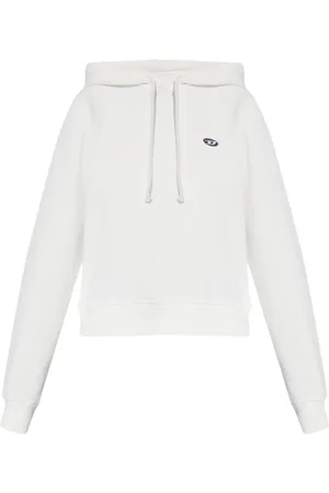 Diesel Sweathshirts & Hoodies, Dame, Hvid, S, Bomuld, F-Reggy patched hoodie