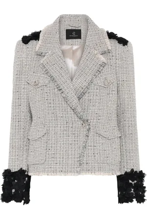 Bruuns Bazaar Jakke, Dame, Grå, M, Uld, Gråternet Blazer
