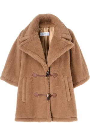 Max Mara Jakke, Dame, Brun, ONE SIZE, Uld, Stilfuld Camel Poncho