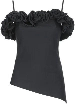 COPERNI Top, Dame, Sort, XS, Uld, Ærmeløs top med flæser og slidser