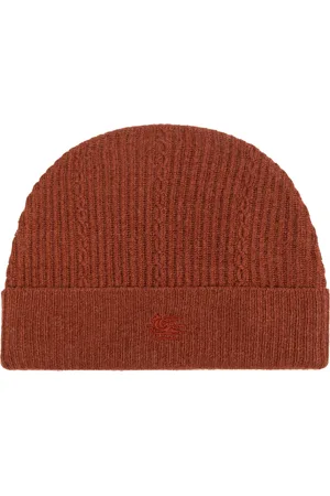 Etro Tilbehør, Dame, Brun, ONE SIZE, Uld, Hue med broderet logo