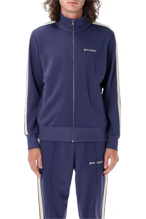 Palm Angels Sweathshirts & Hoodies, Herre, Blå, S, Uld, Navy Off White Strikjakke