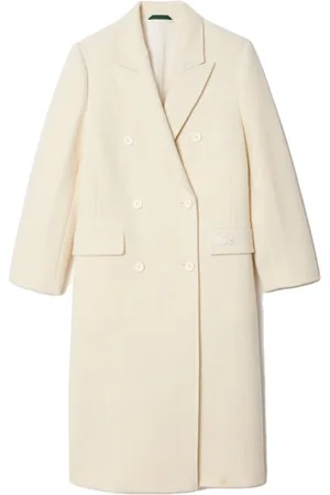 Lacoste Frakke, Dame, Hvid, XS, Uld, Elegant Boucléfrakke med klassiske detaljer
