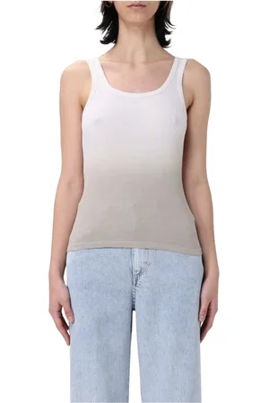 Dondup Top, Dame, Flerfarvet, S, Bomuld, Ribbet Tanktop i Bomuld