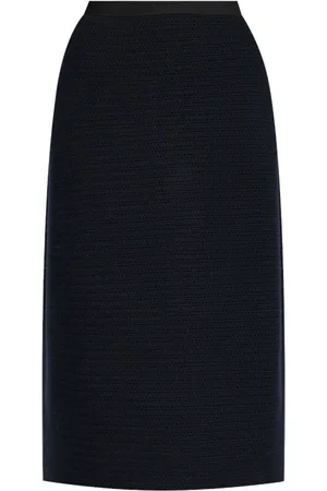 Fabiana Filippi Nederdel, Dame, Sort, M, Uld, Navy Midi Nederdel