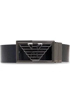 Emporio Armani Tilbehør, Herre, Sort, ONE SIZE, Læder, Reversibelt bælte