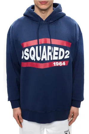 Dsquared2 Sweathshirts & Hoodies, Herre, Blå, M, Bomuld, Komfortabel bomuldshættetrøje
