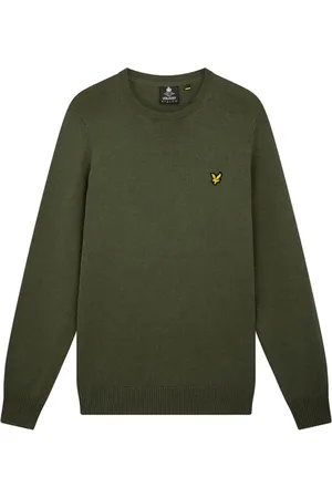 Lyle & Scott Strik, Herre, Grøn, 2XL, Bomuld, Bomuldsmerino Crew Neck Jumper