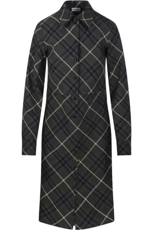 Burberry Frakke, Dame, Sort, S, Uld, Tjek Kjole Marsh IP Stil