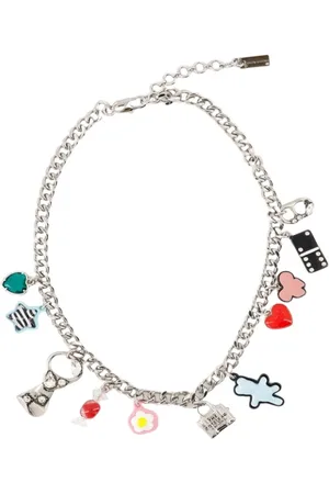 Marc Jacobs Tilbehør, Dame, Grå, ONE SIZE, Charms Halskæde - Metal - Sølv
