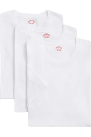 Brooks Brothers Top, Herre, Hvid, 2XL, Bomuld, Hvide Supima Bomuld Crewneck 3-pak T-shirts