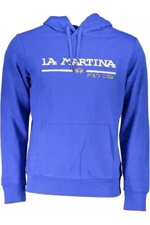 La Martina Sweathshirts & Hoodies, Herre, Blå, 3XL, Bomuld, Broderet Hættetrøje