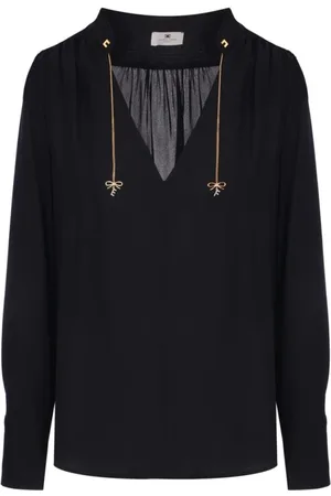 Elisabetta Franchi Bluser & Skjorter, Dame, Sort, XL, Sort Viscose Top