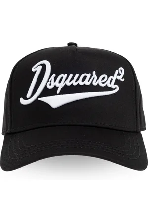 Dsquared2 Tilbehør, Herre, Sort, ONE SIZE, Bomuld, Justerbar Baseball Cap med Buet Skygge og Broderi
