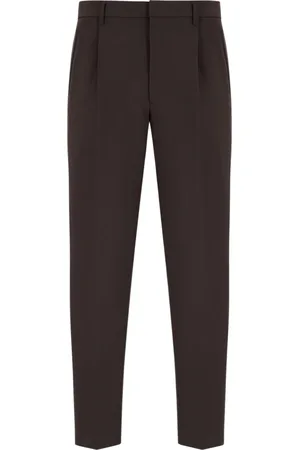 Emporio Armani Bukser, Herre, Grøn, L, Grønne bukser med frontlæg og sidelommer