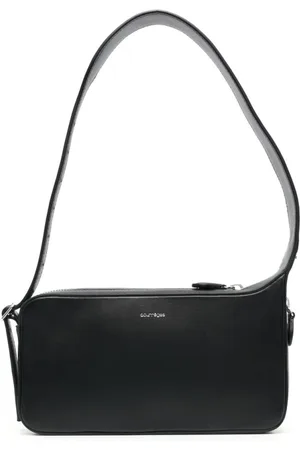 Courrèges Taske, Dame, Sort, ONE SIZE, Uld, Læder Racer Skuldertaske
