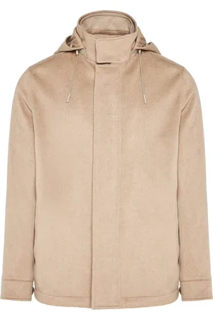 Ermenegildo Zegna Jakke, Herre, , XL, Cashmere, Cashmere Jakke med Aftagelig Hætte
