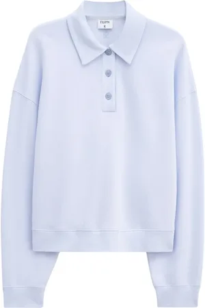 Filippa K Top, Dame, Blå, XL, Bomuld, Blå Polo Sweatshirt med Polokragen
