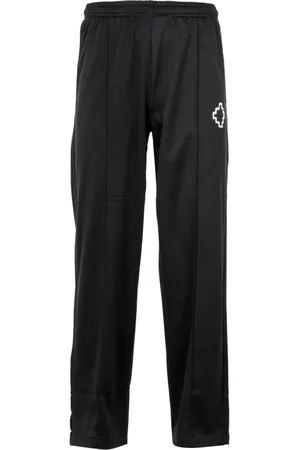 MARCELO BURLON Bukser, Herre, Sort, M, Sorte joggingbukser med logo og snøre i taljen