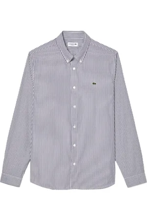 Lacoste Skjorte, Herre, Blå, 4XL, Bomuld, Blåstribet skjorte med perlemorsknapper