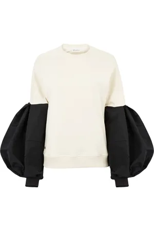 Nina Ricci Sweathshirts & Hoodies, Dame, Hvid, 2XL, Uld, Strikket sweater med kokonærmer
