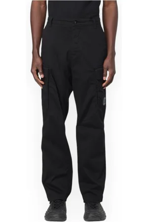 C.P. Company Bukser, Herre, Sort, L, Satin, Løse Cargo Bukser i Stræk Satin
