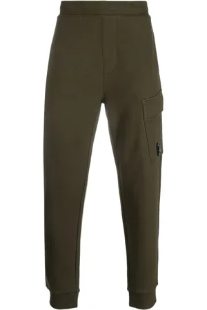 C.P. Company Bukser, Herre, Grøn, S, Bomuld, Diagonal Raised Fleece Cargo Joggers