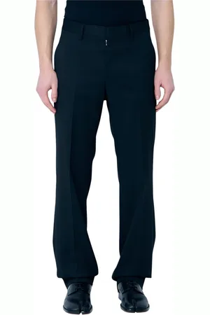 Maison Margiela Bukser, Herre, Sort, XL, Polyester, Mid-rise skræddersyede bukser med vrangen ud-konstruktion