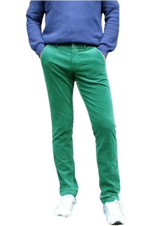 Masons Bukser, Herre, Grøn, XL, Bomuld, Slim Fit Fløjlsbomulds Chino Bukser