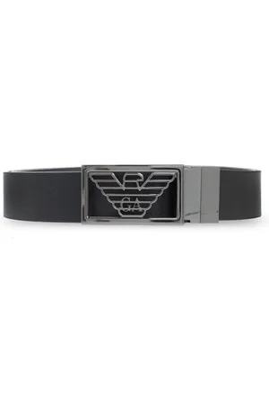 Emporio Armani Tilbehør, Herre, Sort, ONE SIZE, Læder, Reversibelt bælte