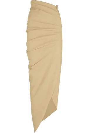 Cortana Nederdel, Dame, , 2XL, Hamp, Højtaljet Asymmetrisk Midi-Nederdel