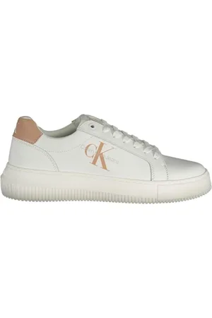 Calvin Klein Sko, Dame, Hvid, 36 EU, Polyester, Low-Top Polyester Sneakers