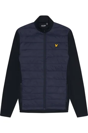 Lyle & Scott Jakke, Herre, Blå, M, Uld, Baffle Quilted Golf Full Zip Jakke