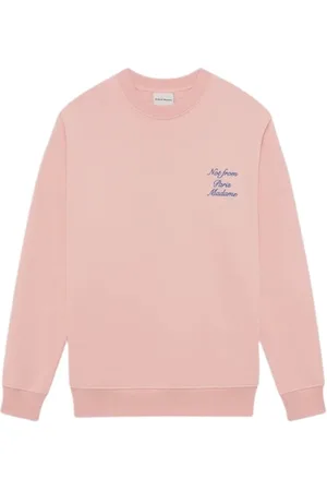 Drôle de Monsieur Sweathshirts & Hoodies, Herre, Lyserød, XL, Bomuld, Cursive Slogan Bomuld Sweatshirts Hoodies