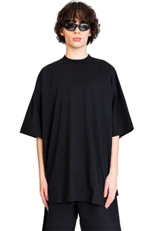 Vetements Top, Herre, Sort, XS, Sort Logo Broderet Oversized T-Shirt