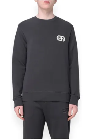 Emporio Armani Sweathshirts & Hoodies, Herre, Sort, XL, Uld, Stilfuld Sweatshirt