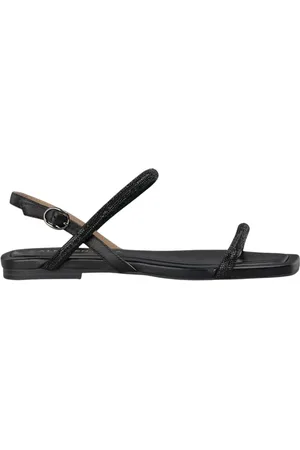 Alma en Pena Sko, Dame, Sort, 41 EU, Flad sandal dobbelt rem