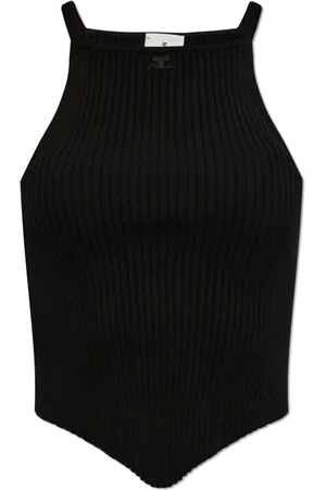 Courrèges Top, Dame, Sort, S, Polyester, Ærmeløs Top