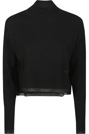 Pinko Strik, Dame, Sort, XS, Uld, Fluffy Strik Sweater